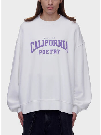 FELPA CREW CALIFORNIA POETRY VARSITY, 100 WHITE, small