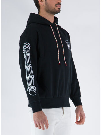 FELPA COLUMN HOODIE, BLK  BLACK, small