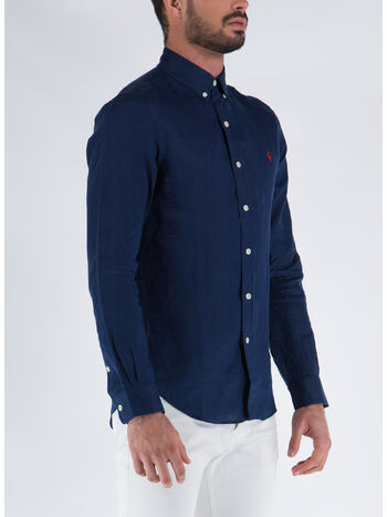 CAMICIA IN LINO, NEWPORT NAVY, small