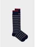 CALZA STRIPE RUGBY UNISEX, 0017 BLU / GRIGIO SCURO, thumb