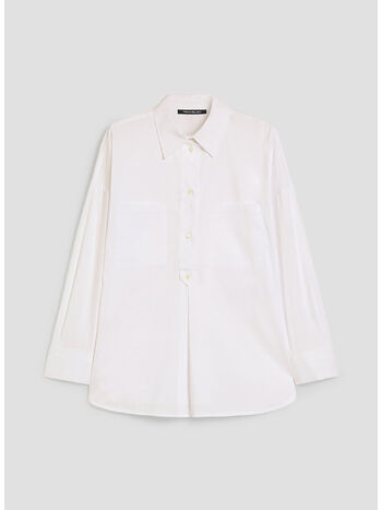 CAMICIA AMPIA IN POPELINE, 001 BIANCO, small