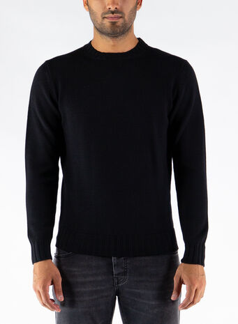 MAGLIONE GIROCOLLO, 002BLACK, small