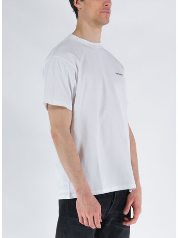 T-SHIRT SCRIPT EMBROIDERY, 00AXX WHITE/BLACK, small