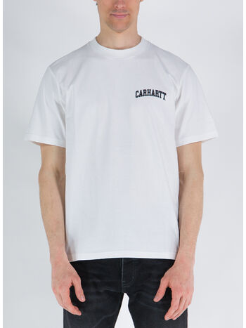 T-SHIRT S/S UNIVERSITY SCRIPT, 00AXX WHITE/BLACK, small