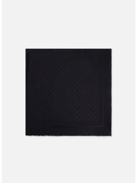 SCIARPA CON PATTERN LOGO, 110 NERO, medium