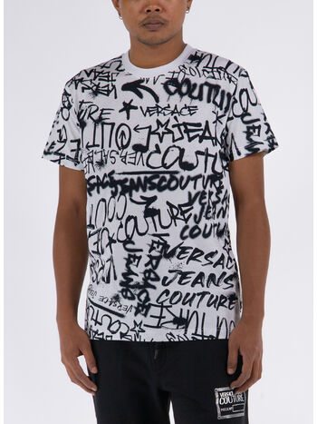 T-SHIRT PRINT ALL OVER GRAFFITI, 003 WHITE, small