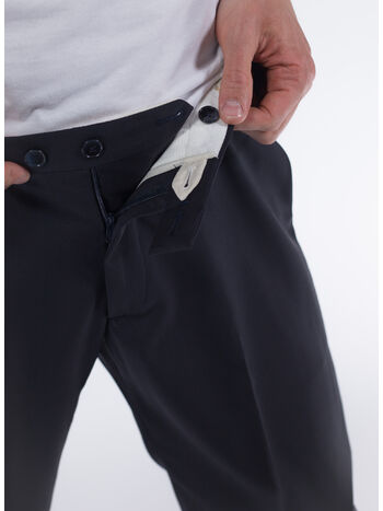 PANTALONE IN FRESCO LANA, 11 NAVY, small