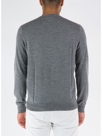 MAGLIONE GIROCOLLO, FAWN GREY HEATHER, small