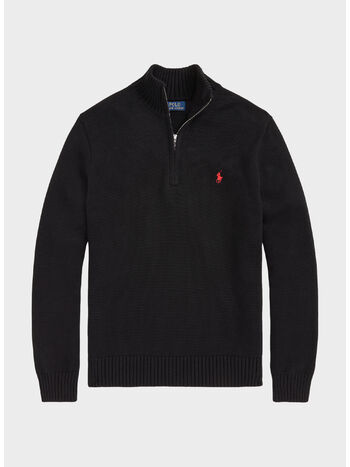 MAGLIONE MEZZA ZIP, POLO BLACK, small