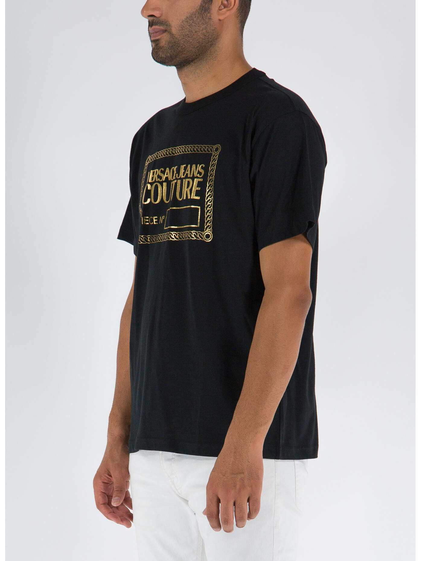 VERSACE JEANS COUTURE T-SHIRT CON LOGO Giallo, Nero Uomo | Selecteur
