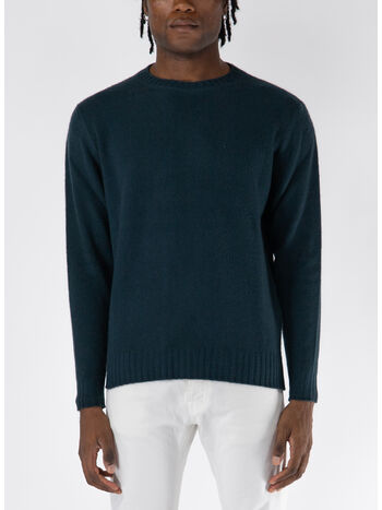 MAGLIONE GIROCOLLO CON FONDO A COSTINE, N670 VERDE, small