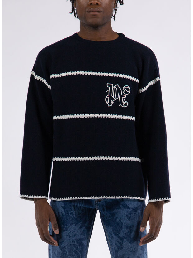 MAGLIONE PA MONOGRAM STRIPED, 4603 NAVY BLUE OFF WHITE, large