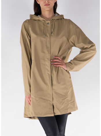 GIACCA CON CAPPUCCIO A-LINE IMPERMEABILE, 24 SAND, small