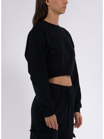 FELPA CROP GIROCOLLO, NERO, small