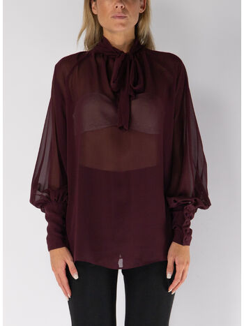 BLUSA SEMITRASPARENTE GRACE, BORDEAUX, small