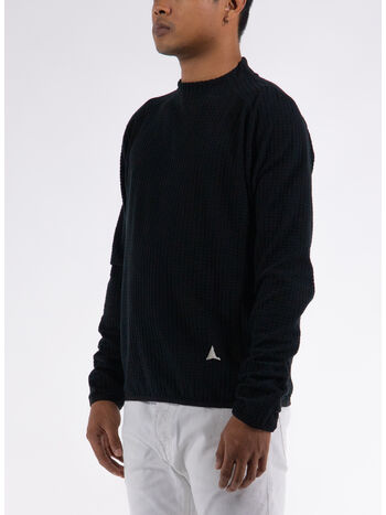 FELPA GRID MOCKNECK, BLK0001 BLACK, small