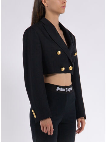GIACCA CROPPED BOYFRIEND BLAZER, 1076 BLACK GOLD, small