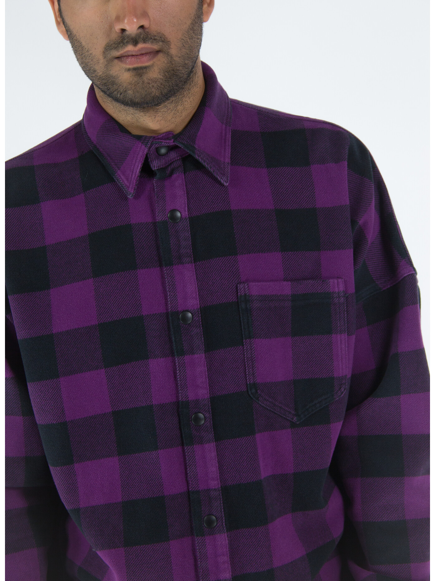 Camicia a quadri viola hotsell