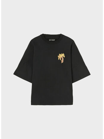 T-SHIRT BURNING PALM OVER, 1076 BLACK/GOLD, small