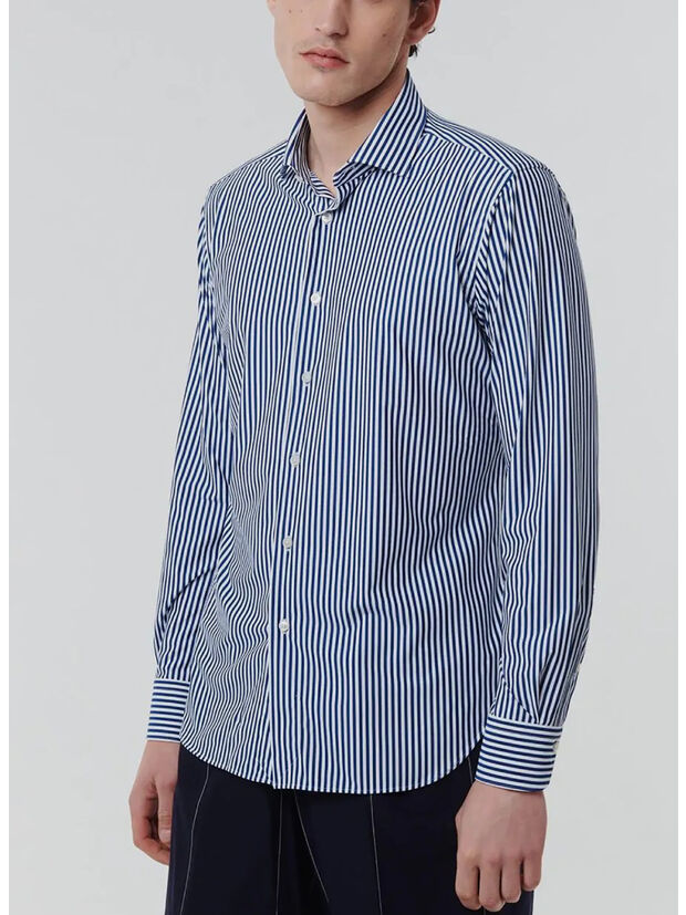 CAMICIA A RIGHE COLLO FRANCESE, 006, large