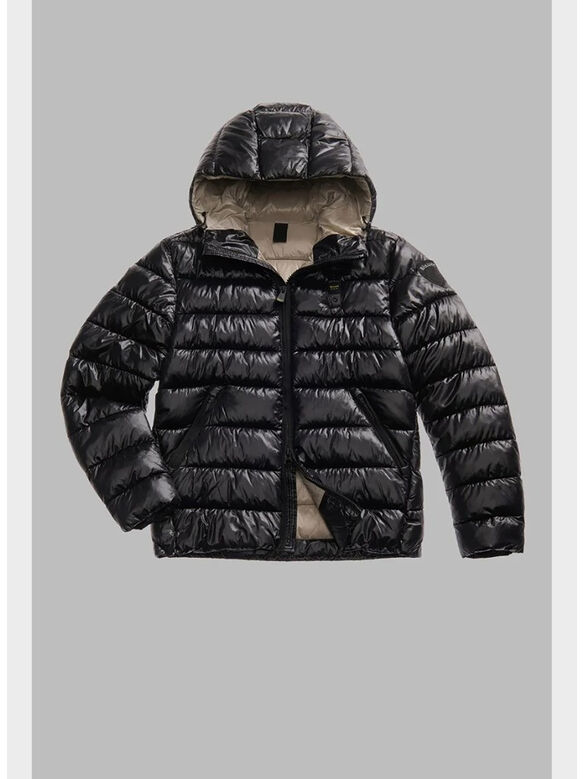 GIUBBOTTO IN NYLON ECO ADAMS, 999EI NERO int. BEIGE 301, medium