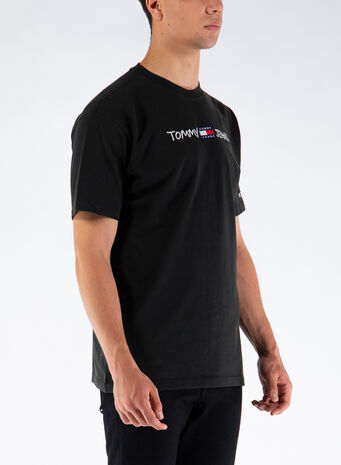 T-SHIRT CON LOGO TOMMY BADGE, BDSBLACK, small