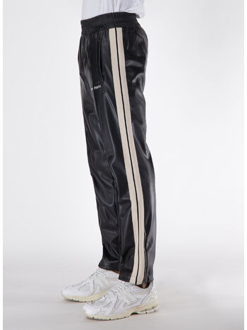 PANTALONE TRACK LEATHER EFFECT, 1003 BLACK/OFF WHITE, small