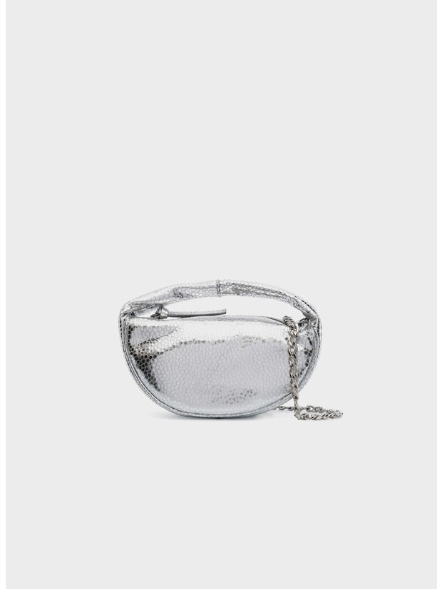 BORSA BABY CUSH SILVER FLAGSTONE LEATHER, SV SILVER, large