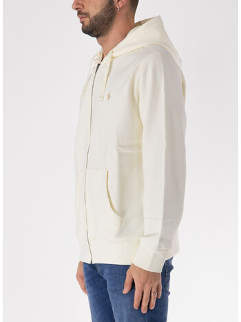 FELPA FULL ZIP CON LOGO, CLUBHOUSE CREAM, small