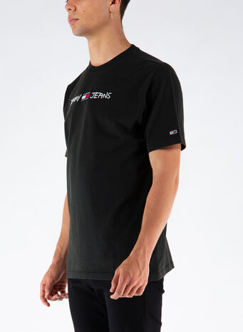 T-SHIRT CON LOGO TOMMY BADGE, BDSBLACK, small