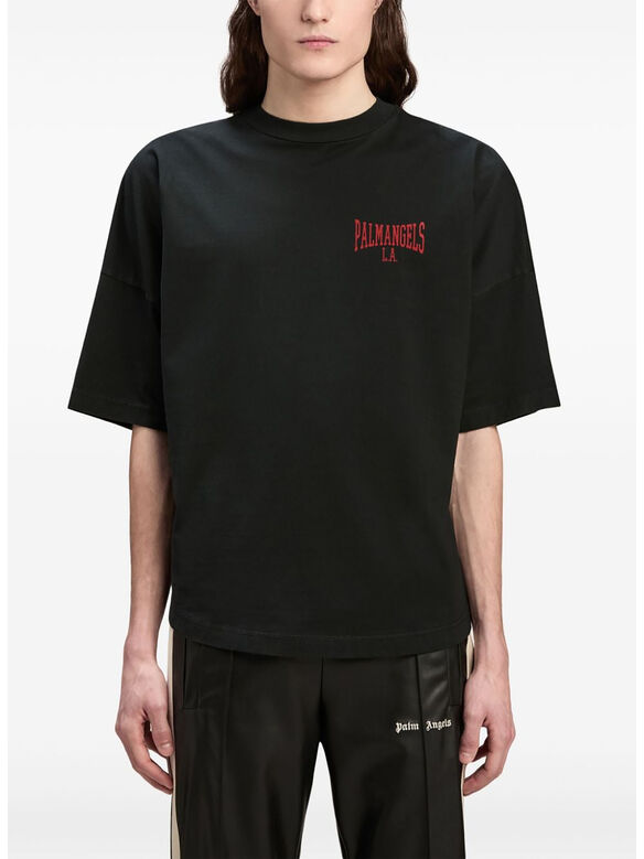 T-SHIRT COLLEGE, 1026 BLACK/DARK RED, medium