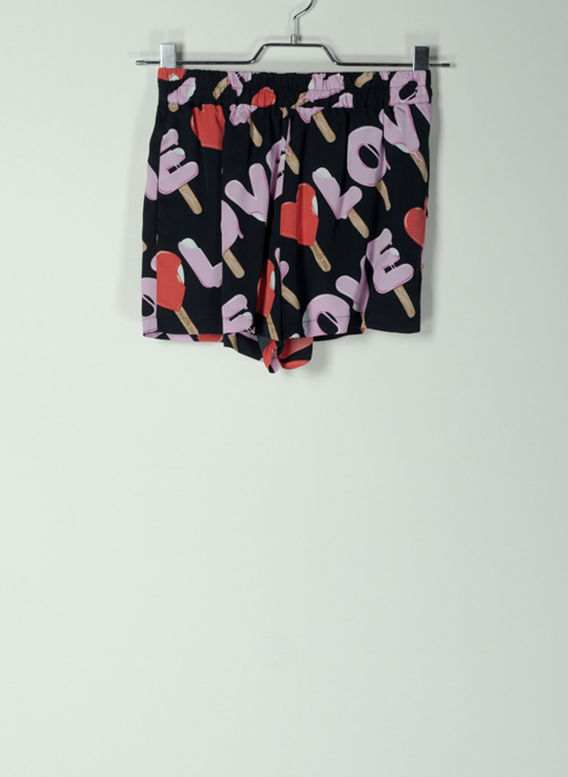 SHORTS STAMPA LOVE, 0017ICECREAMBLACK, medium