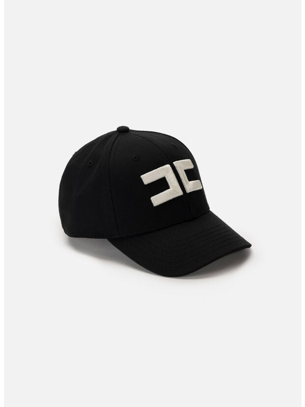 CAPPELLO BASEBALL IN CANVAS CON RICAMO, 110 NERO, large