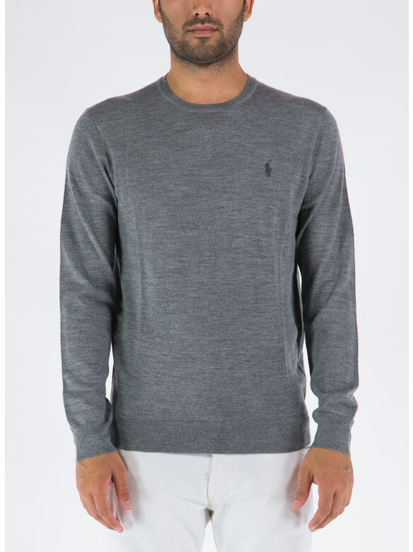 MAGLIONE GIROCOLLO, FAWN GREY HEATHER, medium