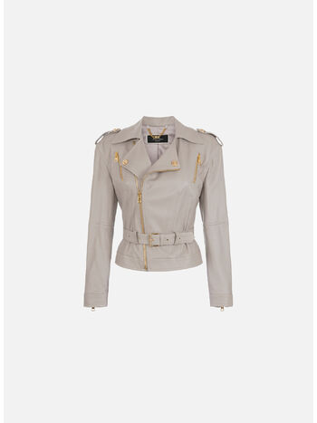 GIACCA IN PELLE CON CINTURA, 155, small