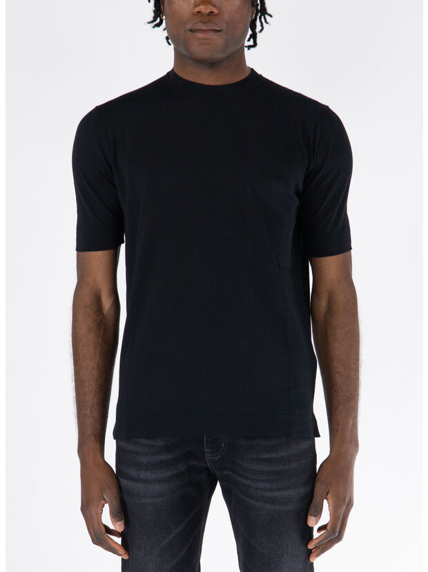 T-SHIRT GIROCOLLO, 990 NERO, large