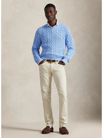 MAGLIA IN COTONE A TRECCE, AUSTIN BLUE, small