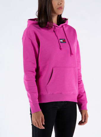 FELPA CENTER BADGE HOODIE, VTCVIVIDFUCHSIA, small