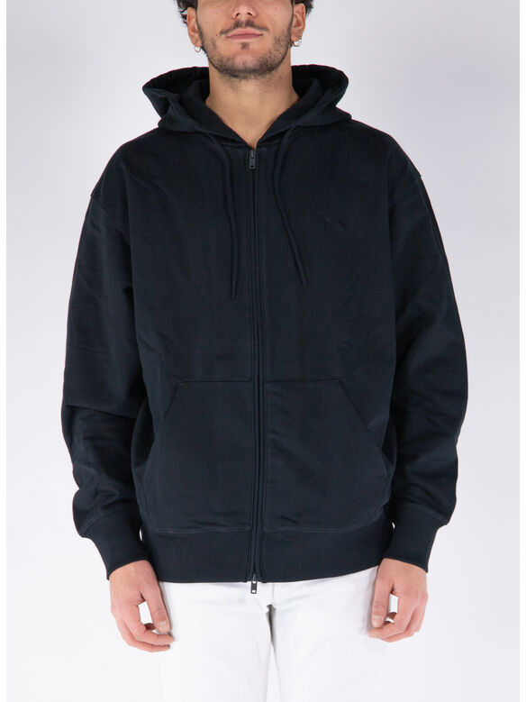 FELPA HOODIE FT CON ZIP, BLACK, medium