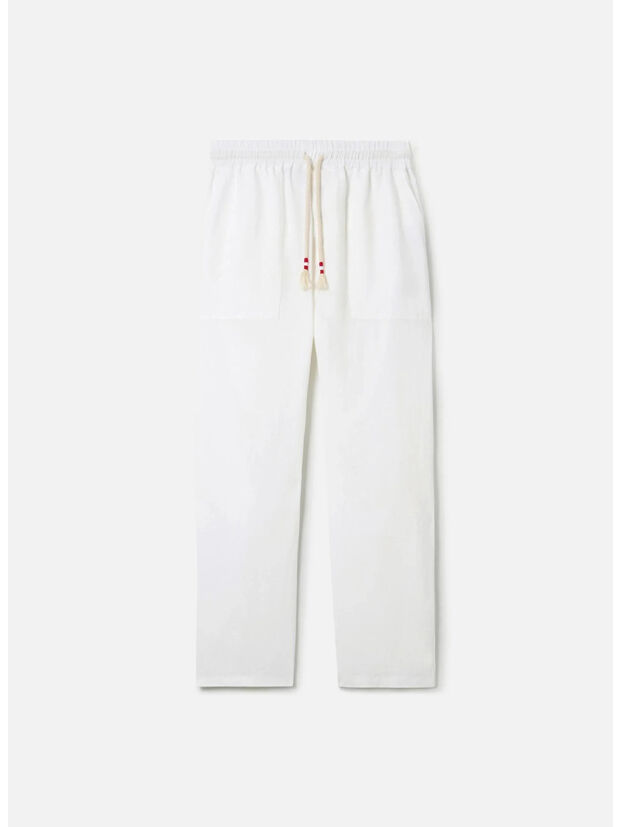 PANTALONE CALAIS, 01457L LINEN 01 WHITE, large