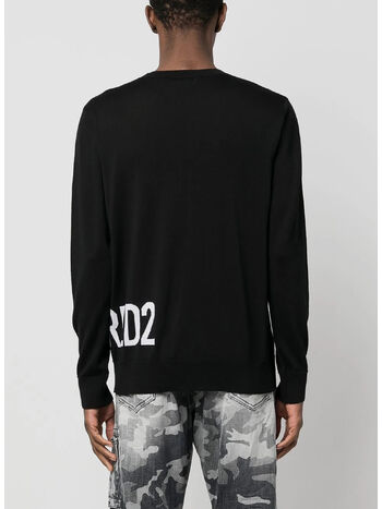 MAGLIONE DSQ2 CREWNECK, 965 BLACK/WHITE, small