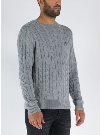 MAGLIONE A TRECCIA, FAWN GREY HEATHER, small