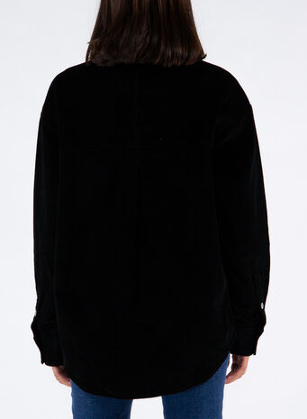 CAMICIA IN VELLUTO A COSTE OVERSIZE, BEHCKBLACK, small