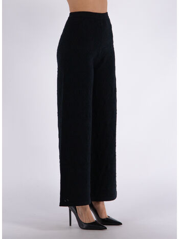 PANTALONE A PALAZZO IN PIZZO, 110 NERO, small