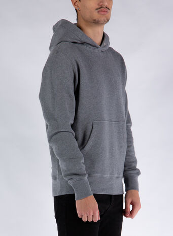 FELPA CAPPUCCIO HID-N4 BASIC HOODIE, GREYMELANGE, small