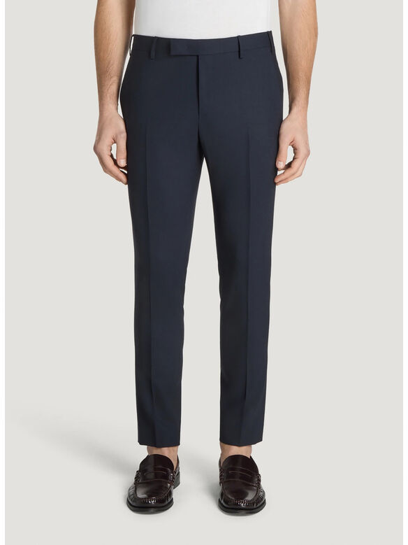 PANTALONE CHINO DIECI CON PINCES, 0370 BLU, medium