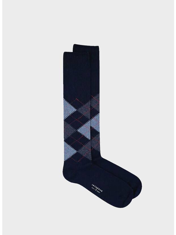CALZA ARGYLE UNISEX, 0091 BLUE / BLUE JEANS, large