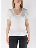 T-SHIRT ELOISE CON SCOLLO A V IN JERSEY DI LINO, 01579H 10 EMB, thumb