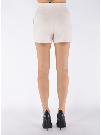 SHORT IN CRÊPE CON PLACCA LOGO, 193, small
