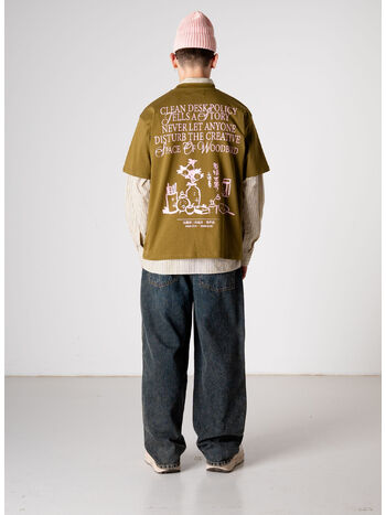 T-SHIRT WBBAINE SPACE TEE, DARKGREEN, small